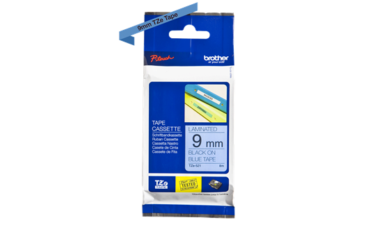TZe-521 9mm Black on Cyan Laminated Label - 2