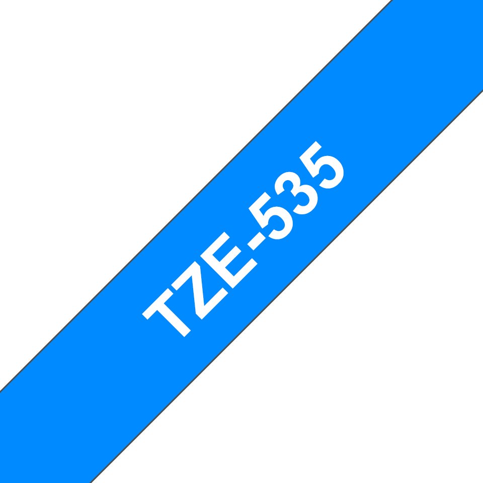 TZe-535 12mm White on Cyan Laminated Label - 3