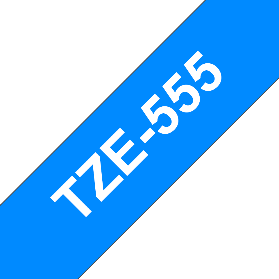 TZe-555 24mm White on Cyan Laminated Label - 3