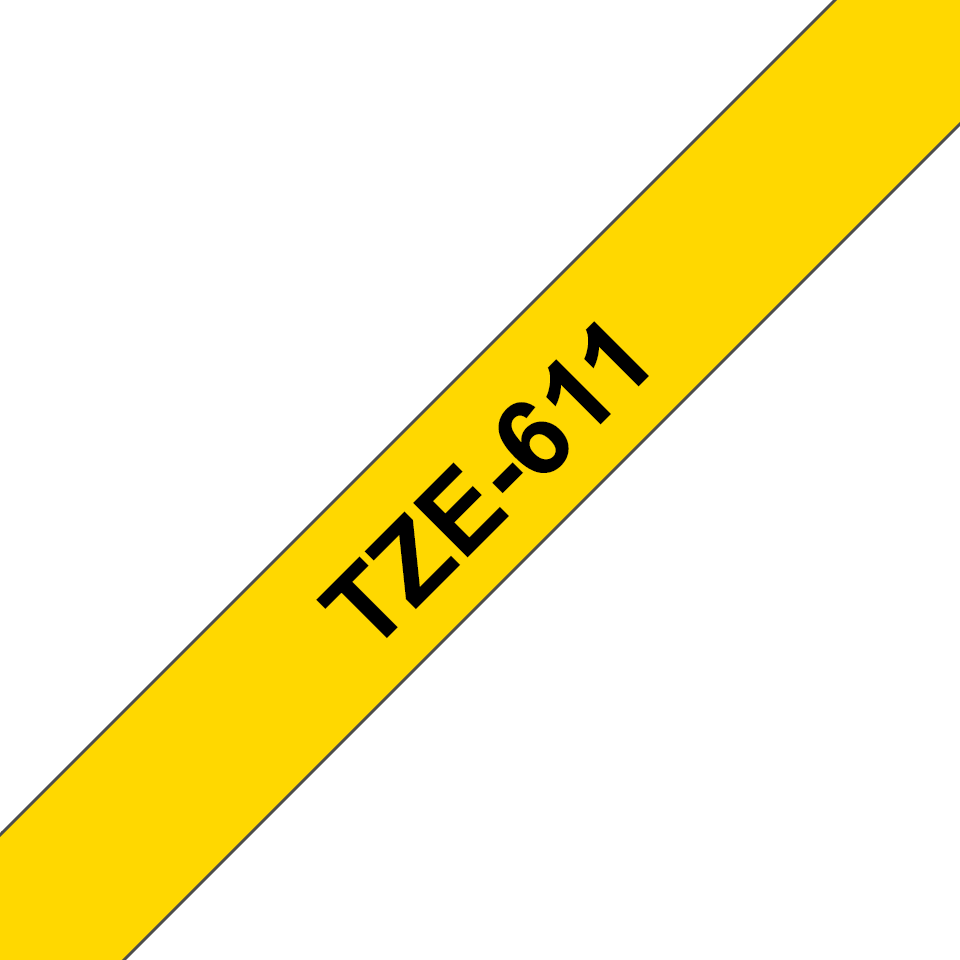 TZe-611 6mm Black on Yellow Laminated Label - 3