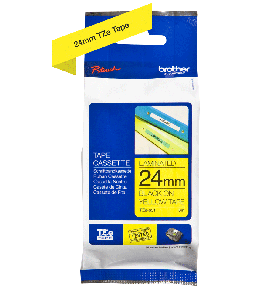 TZe-651 24mm Black on Yellow Laminated Label - 2