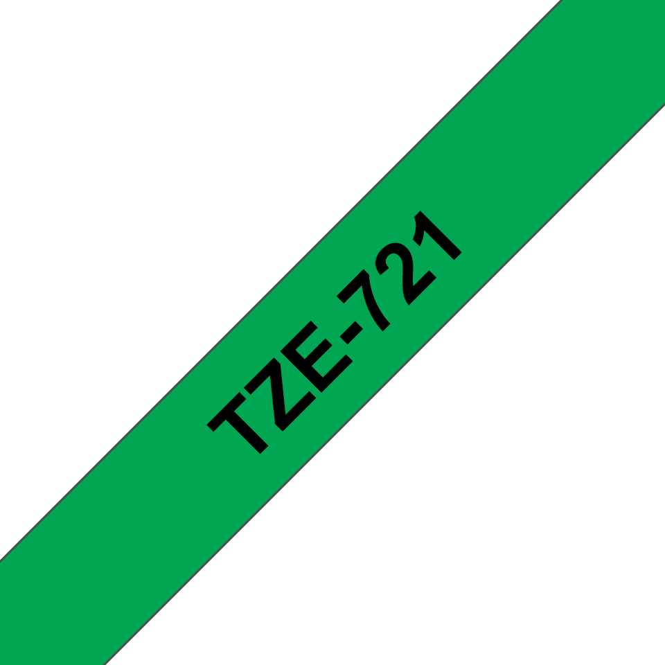 TZe-721 9mm Black on Green Laminated Label - 3