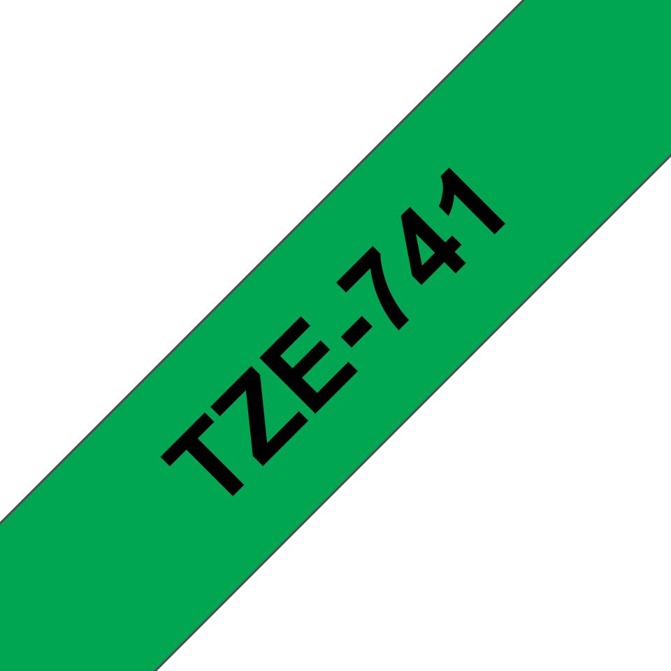 TZe-741 18mm Black on Green Laminated Label - 3