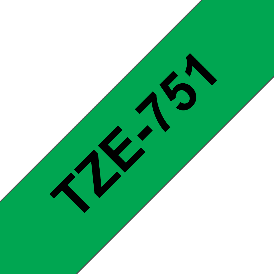 TZe-751 24mm Black on Green Laminated Label - 3