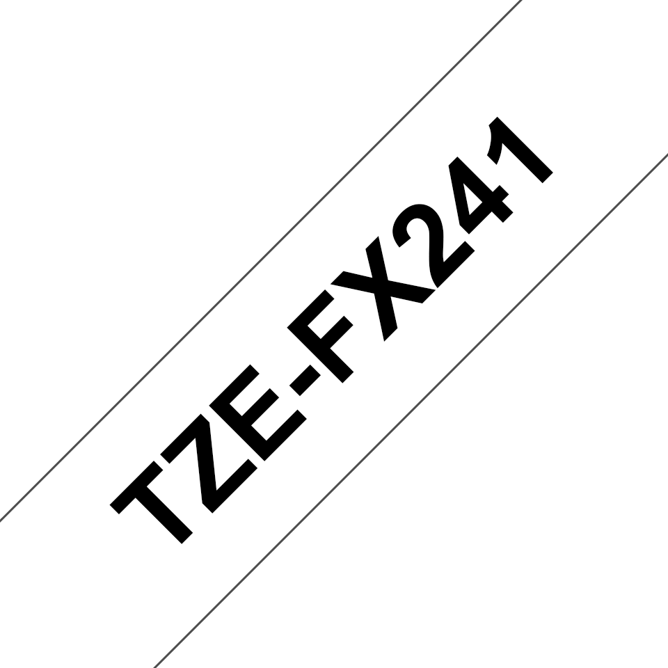 TZe-FX241 18mm Black on White Flexible Label - 3