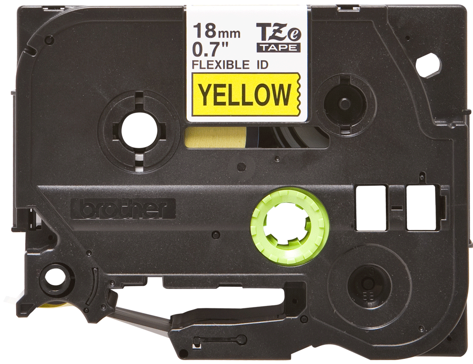 TZe-FX641 18mm Black on Yellow Flexible Laminated Label - 1