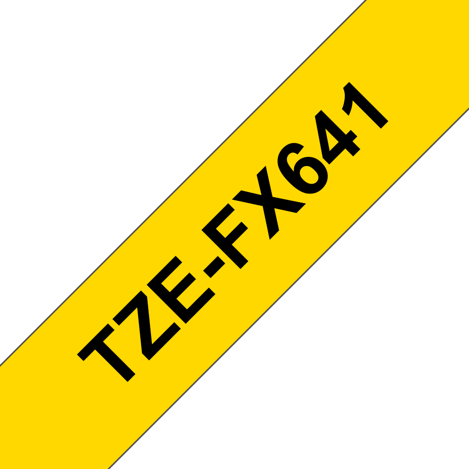 TZe-FX641 18mm Black on Yellow Flexible Laminated Label - 3