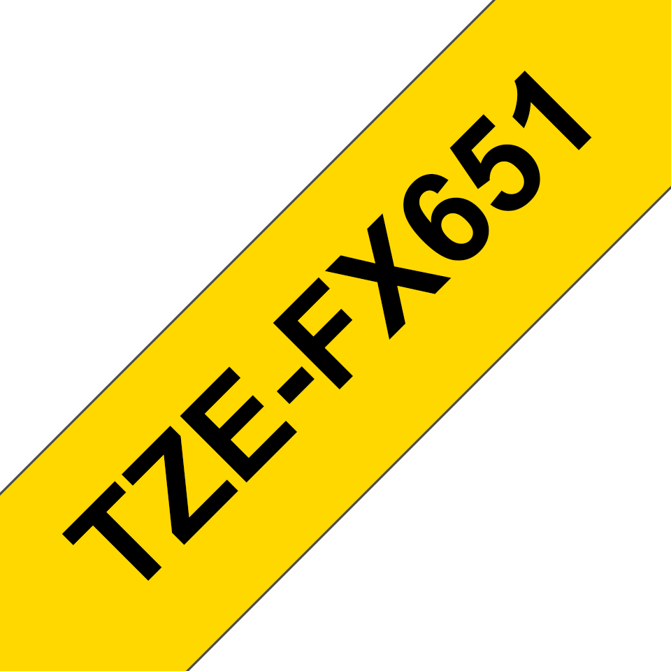 TZe-FX651 24mm Black on Yellow Flexible Label - 3