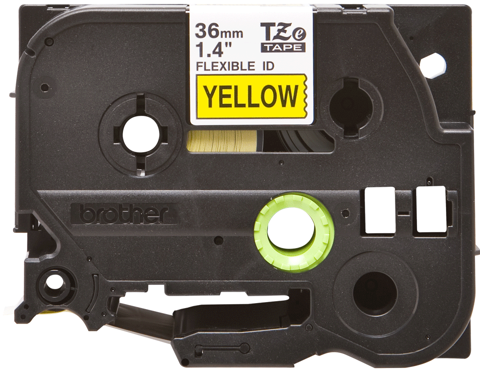 TZe-FX661 36mm Black on Yellow Flexible Laminated Label - 1