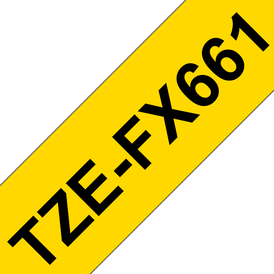 TZe-FX661 36mm Black on Yellow Flexible Laminated Label - 3