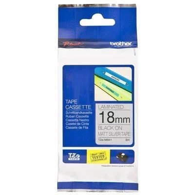 TZe-M941 18mm Black on Matte Silver Label - 2