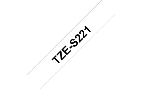 TZe-S221 9mm Black on White Strong Adhesive Label - 3