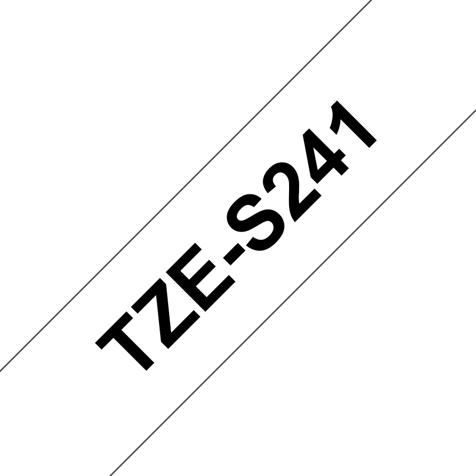 TZe-S241 18mm Black on White Strong Adhesive Label - 3