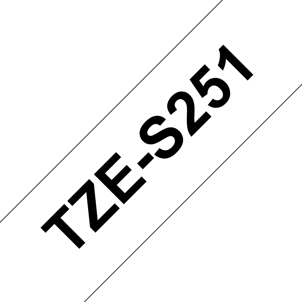 TZe-S251 24mm Black on White Strong Adhesive Label - 3