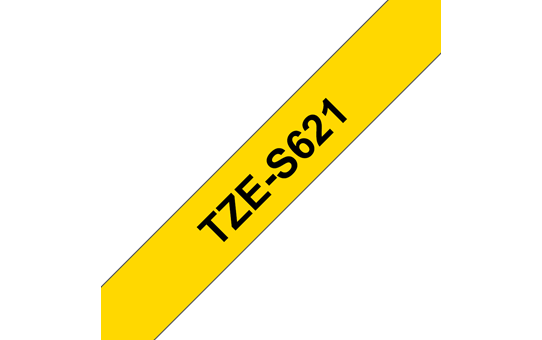 TZe-S621 9mm Black on Yellow Strong Adhesive Label - 3