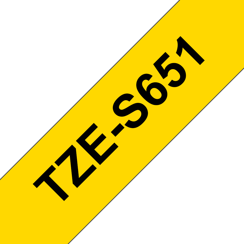 TZe-S651 24mm Black on Yellow Strong Adhesive Label - 3