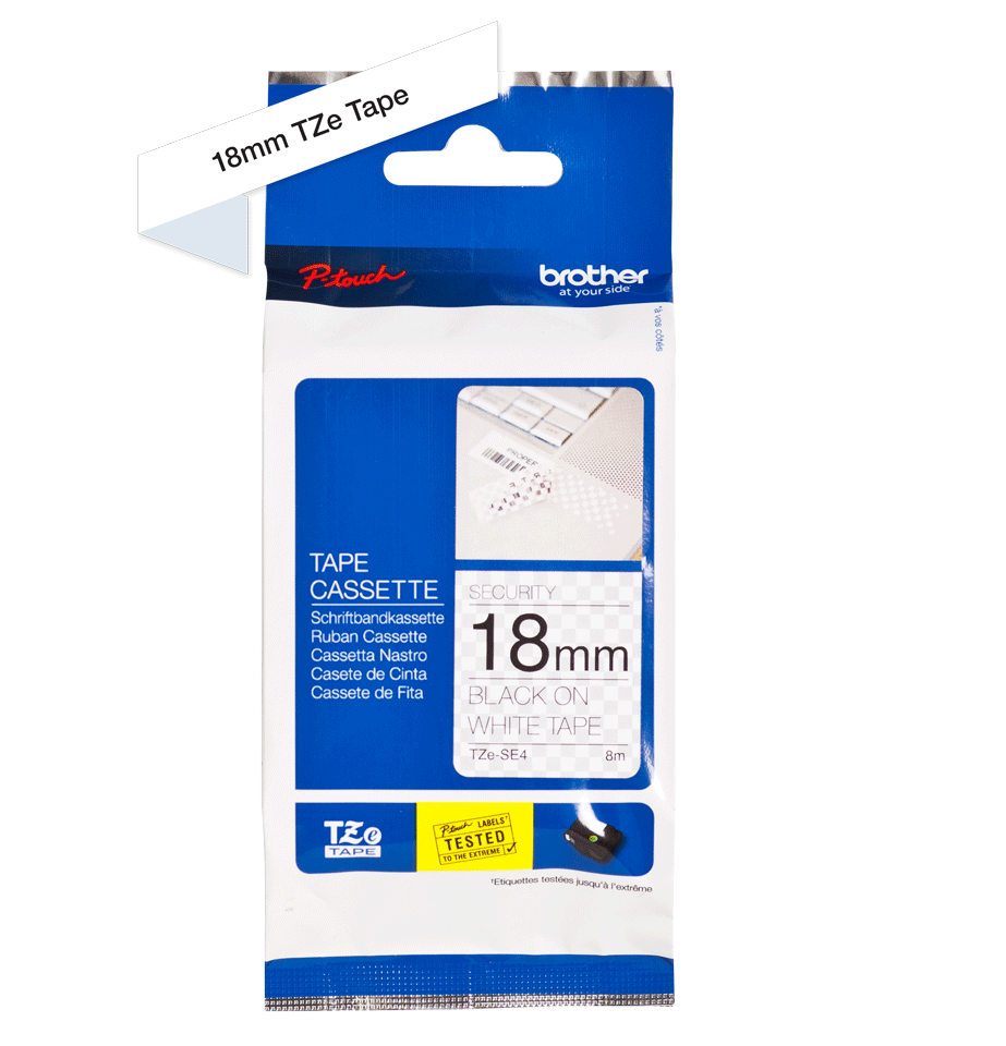 TZe-SE4 18mm Laminated Security Label - 2