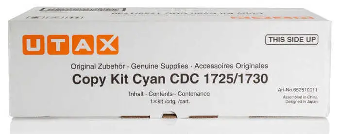 Utax CDC-1725 Original Cyan Photocopy Toner - 1